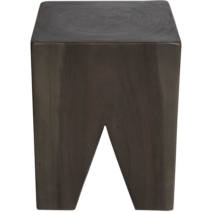Uttermost Armin Dark Gray Wood Accent Stool - Image 2