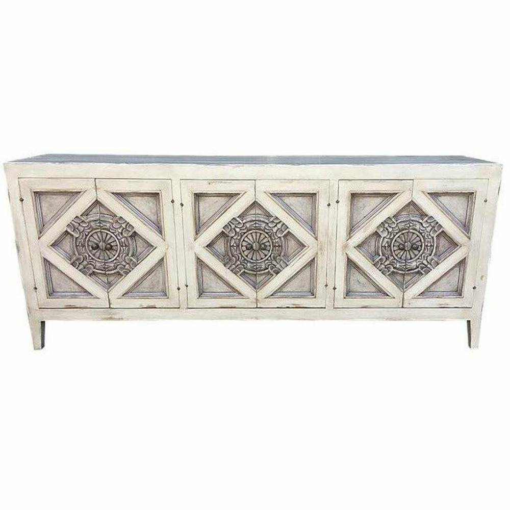 Casa Bonita Peruvian Hand-Painted Carved Wood San Isidro Large Buffet - Image 1