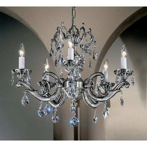 Princeton II Millenium Silver Five-Light Chandelier - Image 1