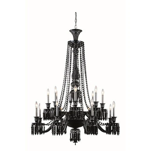 Majestic Elegant Cut Crystal Black 16 Light 55-in Chandelier - Image 1