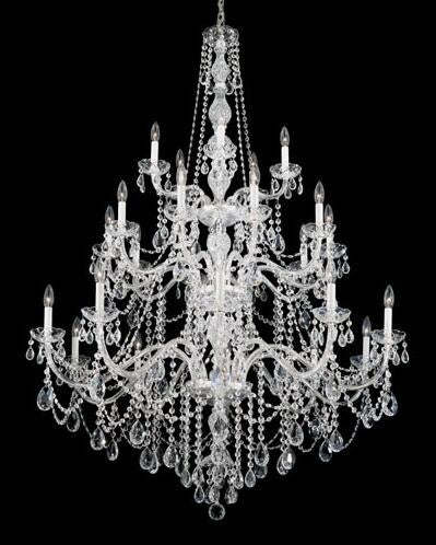 Silver 25-Light Clear Heritage Handcut Crystal Chandelier, 44.5W x 64H x 44.5D - Image 1