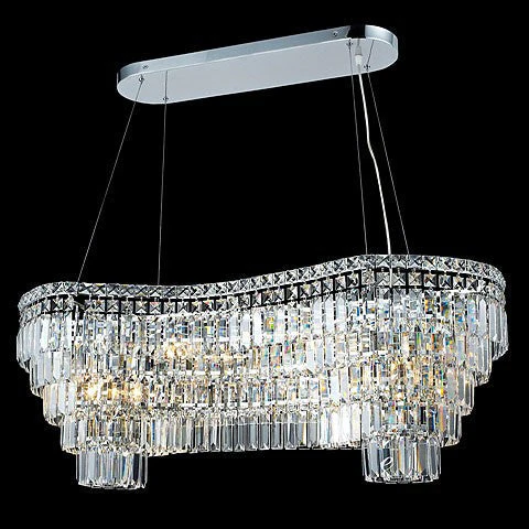 14 light polished chrome Contemporary Crystal Chandelier - Image 1
