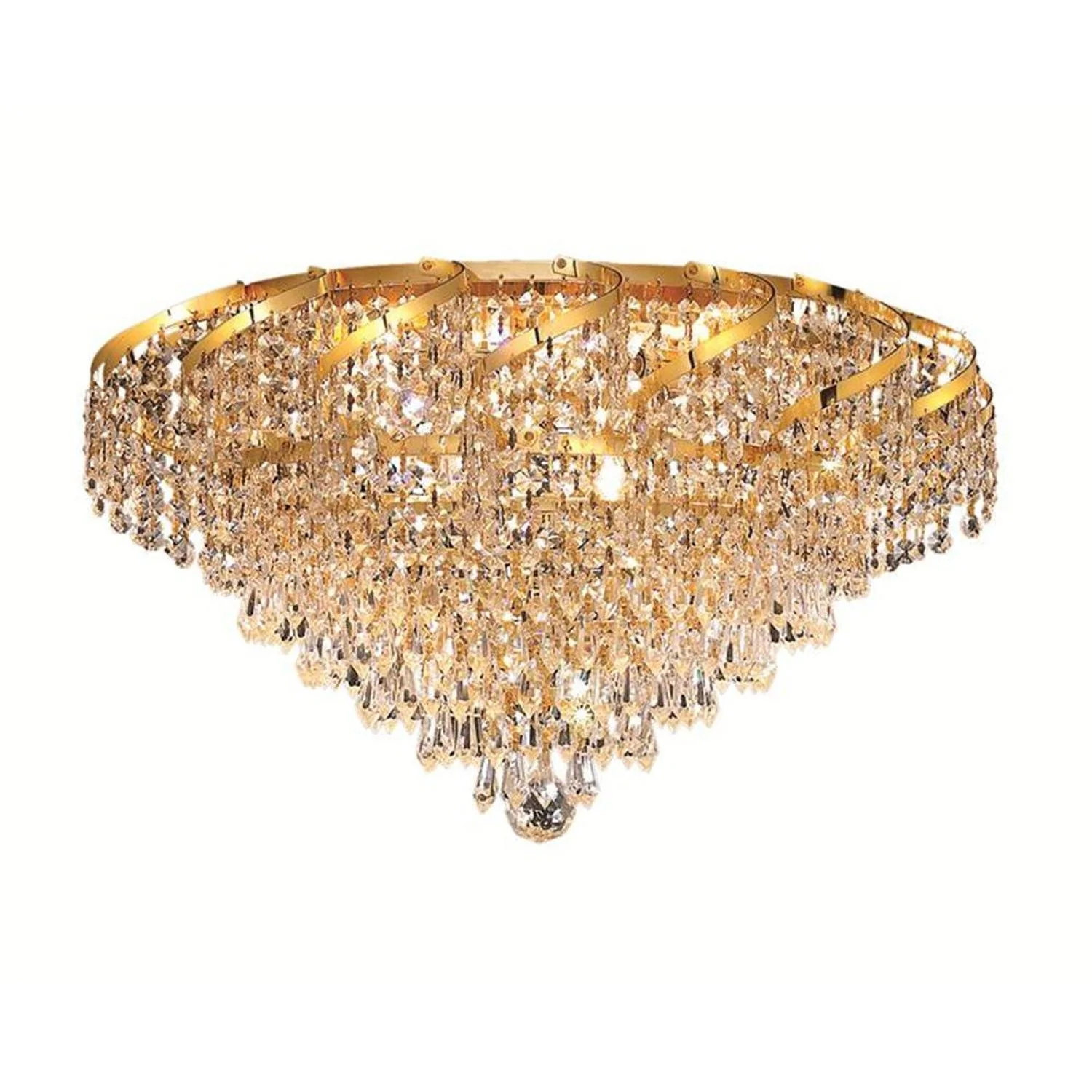 Belenus Gold Eight-Light 20-Inch Flush Mount with Royal Cut Clear Crystal - Image 1
