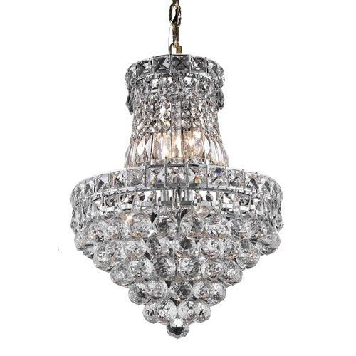 Chrome Six-Light Chandelier with Clear Royal Cut Crystals - Image 1