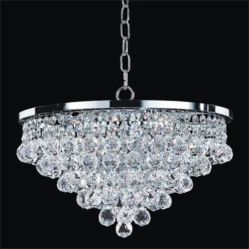 Chrome 16-Inch Round Empire Crystal Chandelier - Image 1