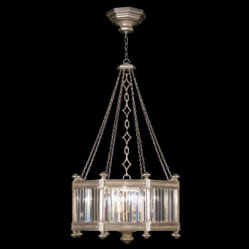 Silver Eight-Light Pendant in Warm Muted Silver Leaf Finish - Image 1