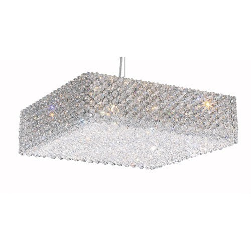 Stainless Steel 13-Light Clear Spectra Crystal Pendant Light, 17W x 5H x 17D - Image 1