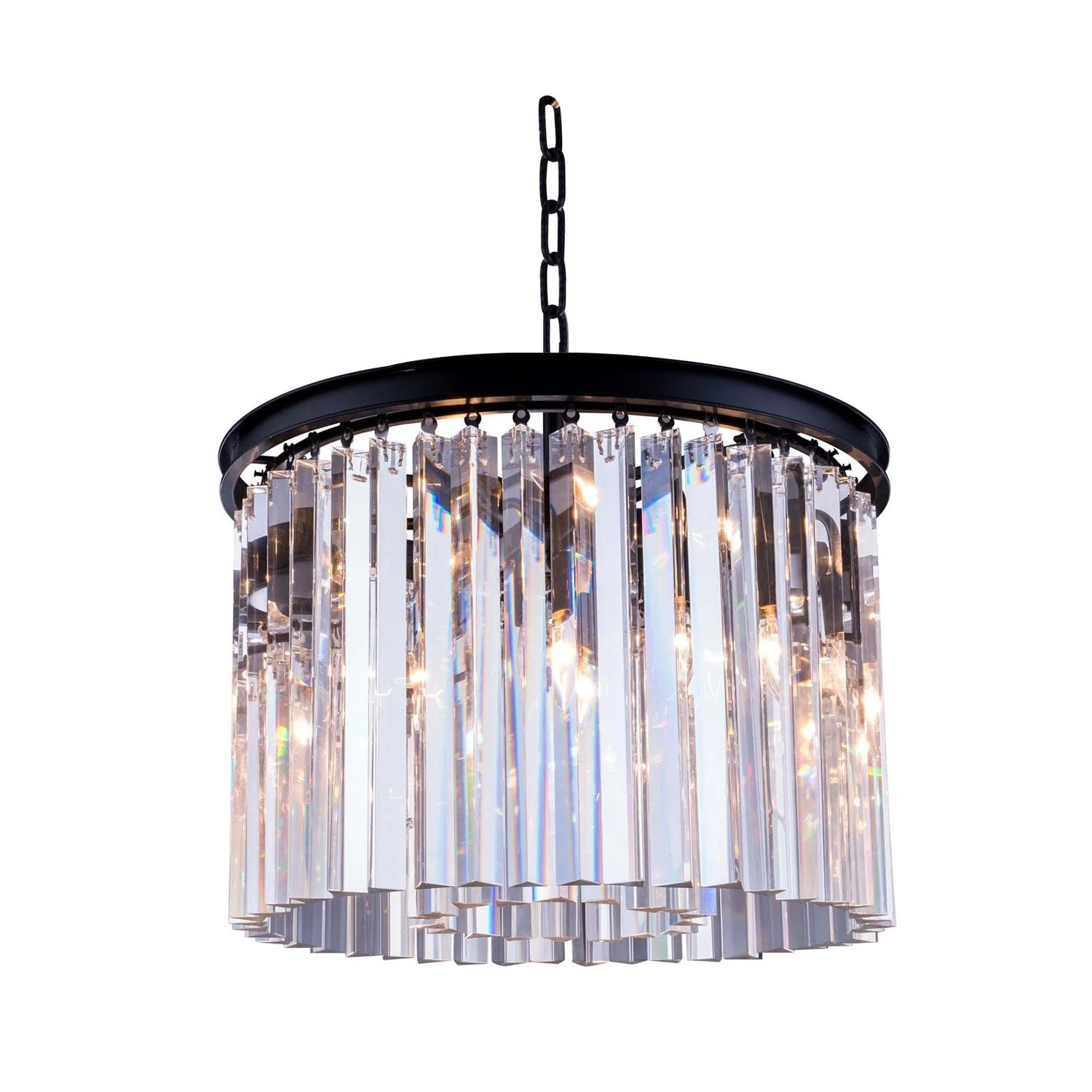 Sydney Mocha Brown Six-Light Pendant with Royal Cut Clear Crystals - Image 1