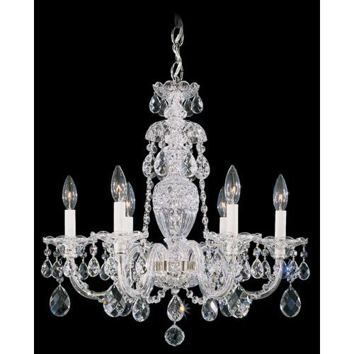 Six-Light Clear Heritage Handcut Crystal Chandelier, 21W x 22.5H x 21D - Image 1