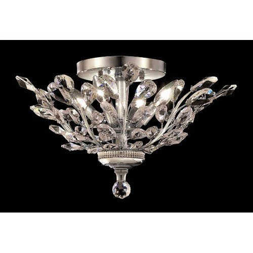 Chrome Four-Light 20-Inch Flush Mount with Royal Cut Clear Crystal - Image 1