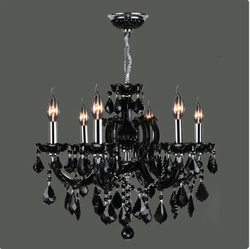 Six-Light Chandelier with Crystal Accents - Image 1