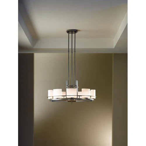 Ellipse Circular Burnished Steel Nine-Light Chandelier - Image 1