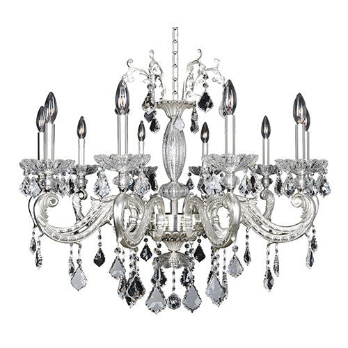 Casella Two-Tone Silver 10-Light 34-Inch Wide Chandelier with Firenze Clear Crystal - Image 1