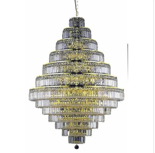 Gold Thirty-Eight Light 42-Inch Thirteen-Tier Chandelier with Royal Cut Clear Crystal - Image 1