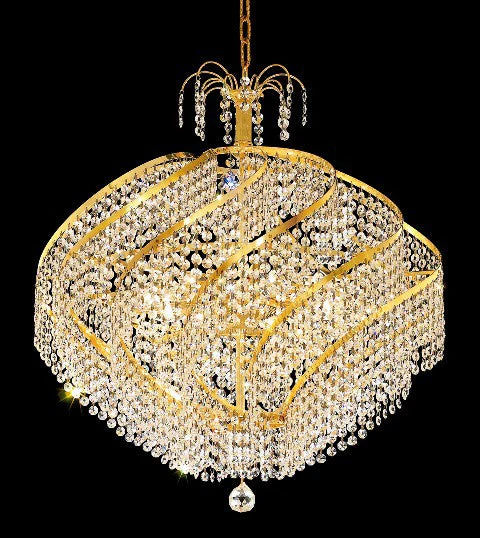 15 Light crystal chandelier in gold finish - Image 1