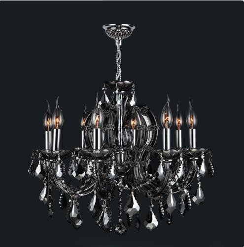 Eight-Light Chrome Finish with Smoke Crystal Chandelier - Image 1