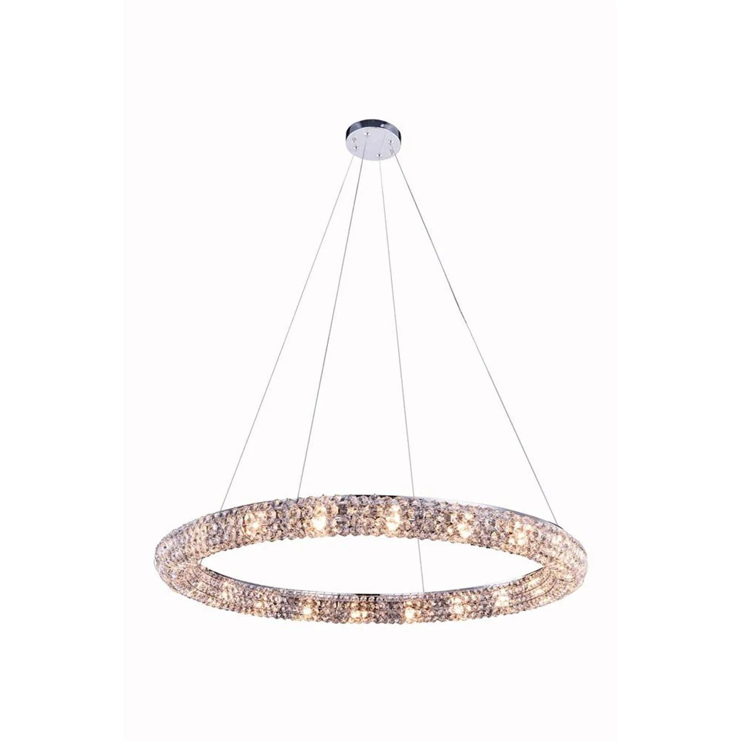 Halo Chrome 20-Light Pendant with Royal Cut Crystal - Image 1