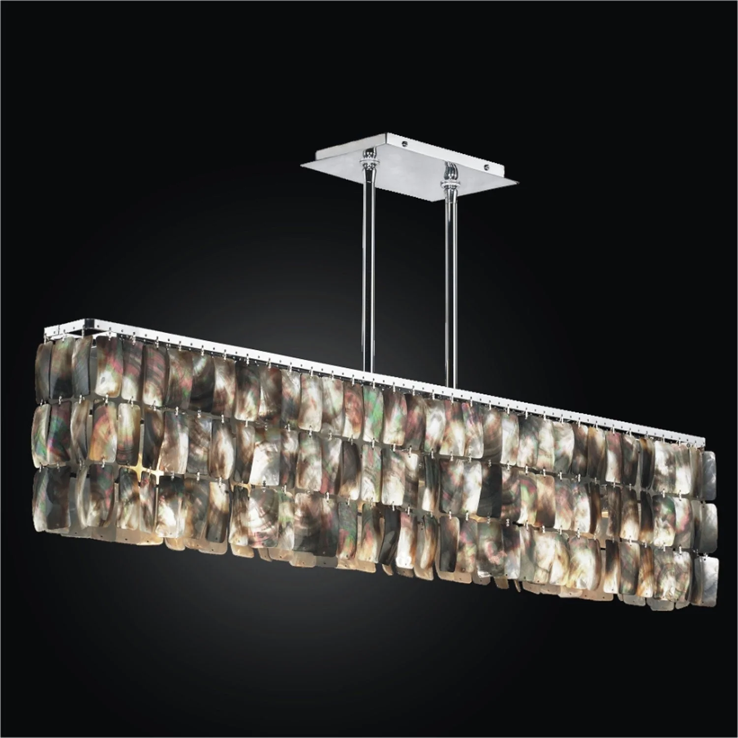 Night Shades Chrome 37-Inch Convertible Island Pendant - Image 1