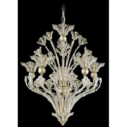 New Heirloom Silver Eight-Light Crystal Swarovski Elements Pendant, 20W x 22.5H x 20D - Image 1