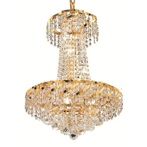 Gold Six-Light 18-Inch Chandelier with Royal Cut Clear Crystal - Image 1