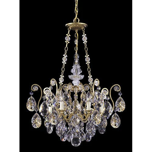 Gold Six-Light  Crystal Chandelier - Image 1