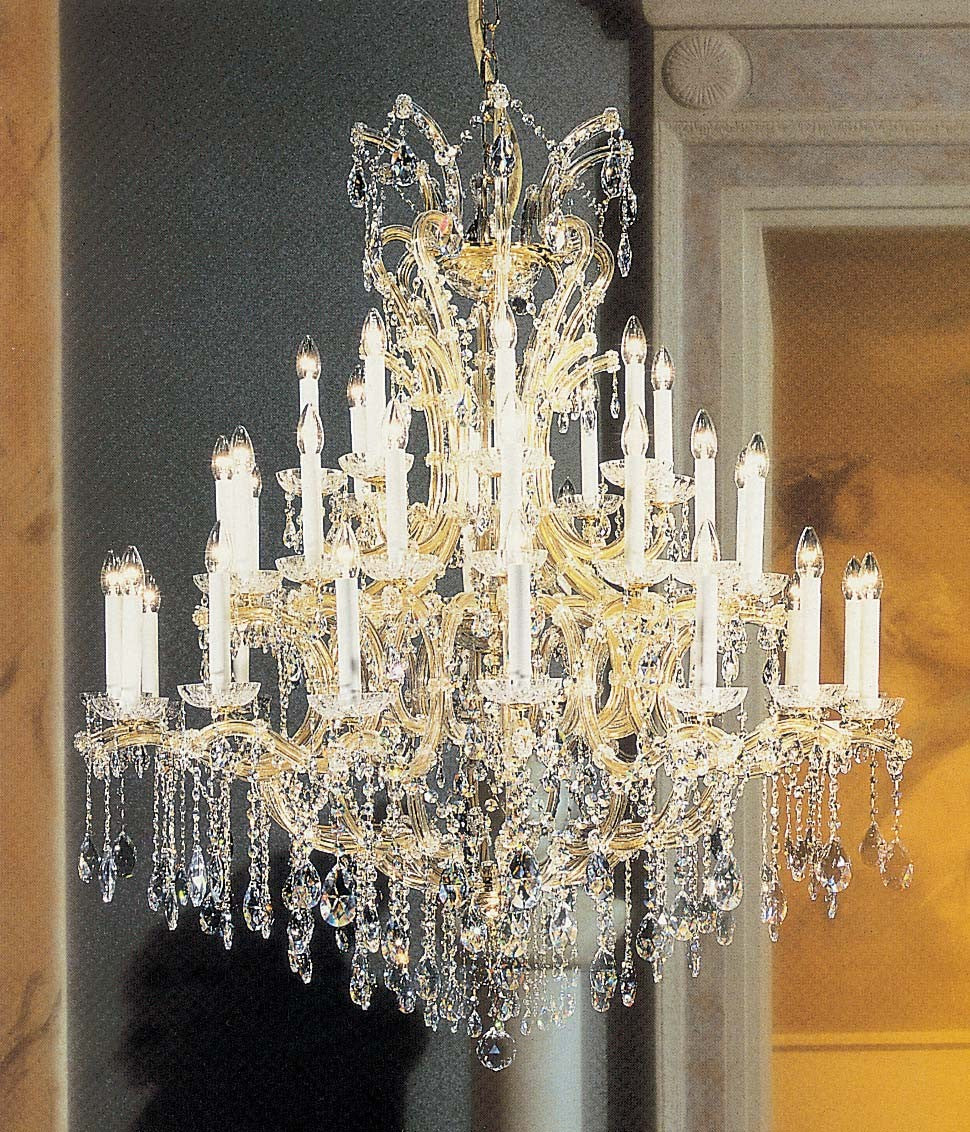 40 Lights Maria Theresa crystal chandelier dressed with clear crystals - Image 1