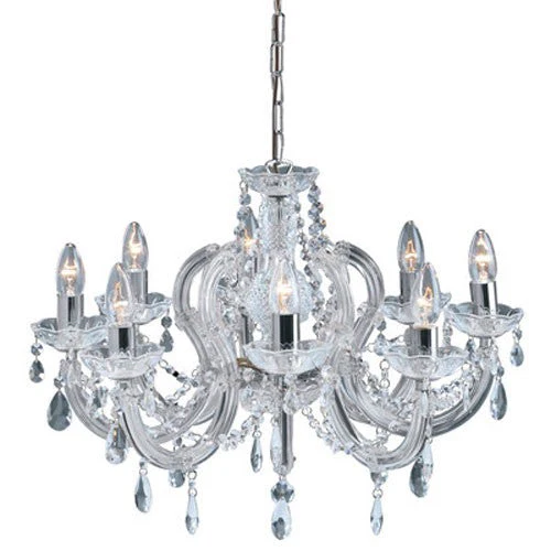 Maria Theresa Spectra Swarovski Crystal Chrome Eight Light 32.5-in Chandelier - Image 1