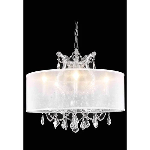 Chrome Chandelier with Royal Cut Crystal and Silver Shade - Image 1