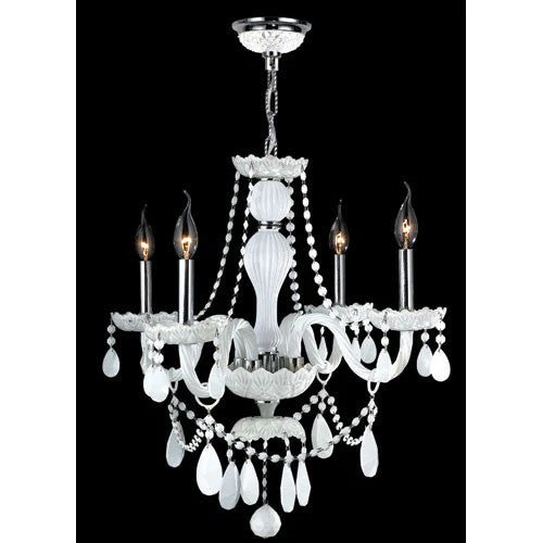 Four-Light Chrome Finish with White Crystal Chandelier - Image 1