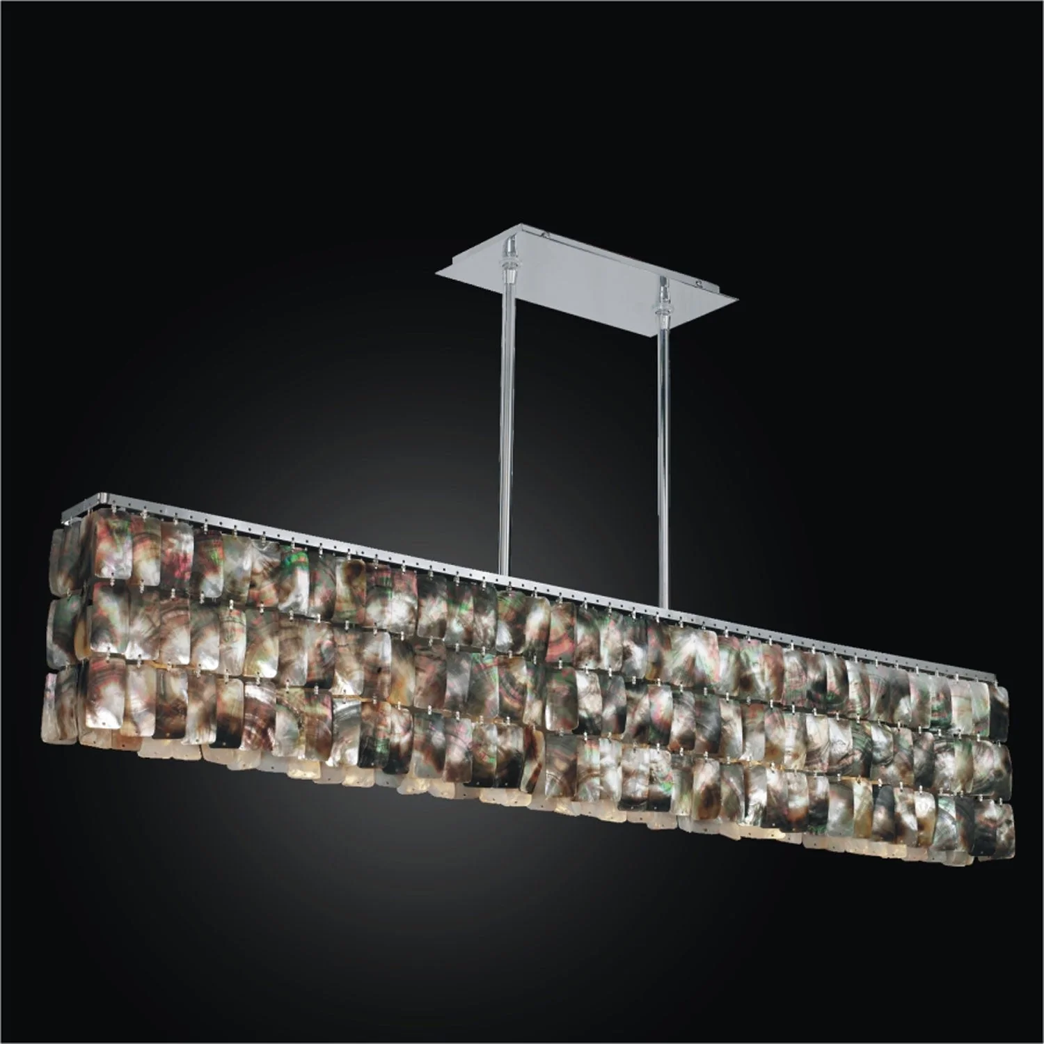 Night Shades Chrome 44-Inch Convertible Island Pendant - Image 1