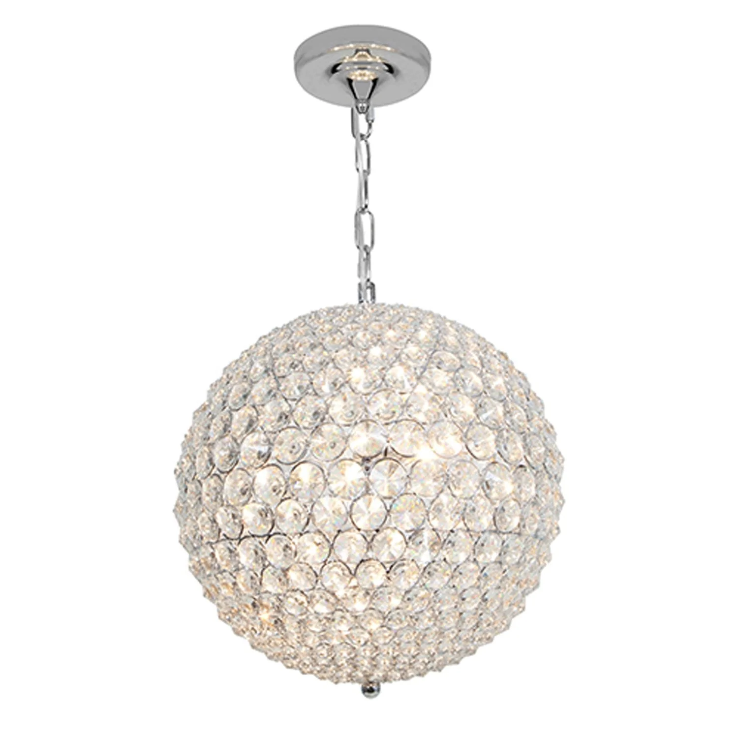Kristal Chrome Five-Light Ball Pendant with Clear Crystal Glass - Image 1
