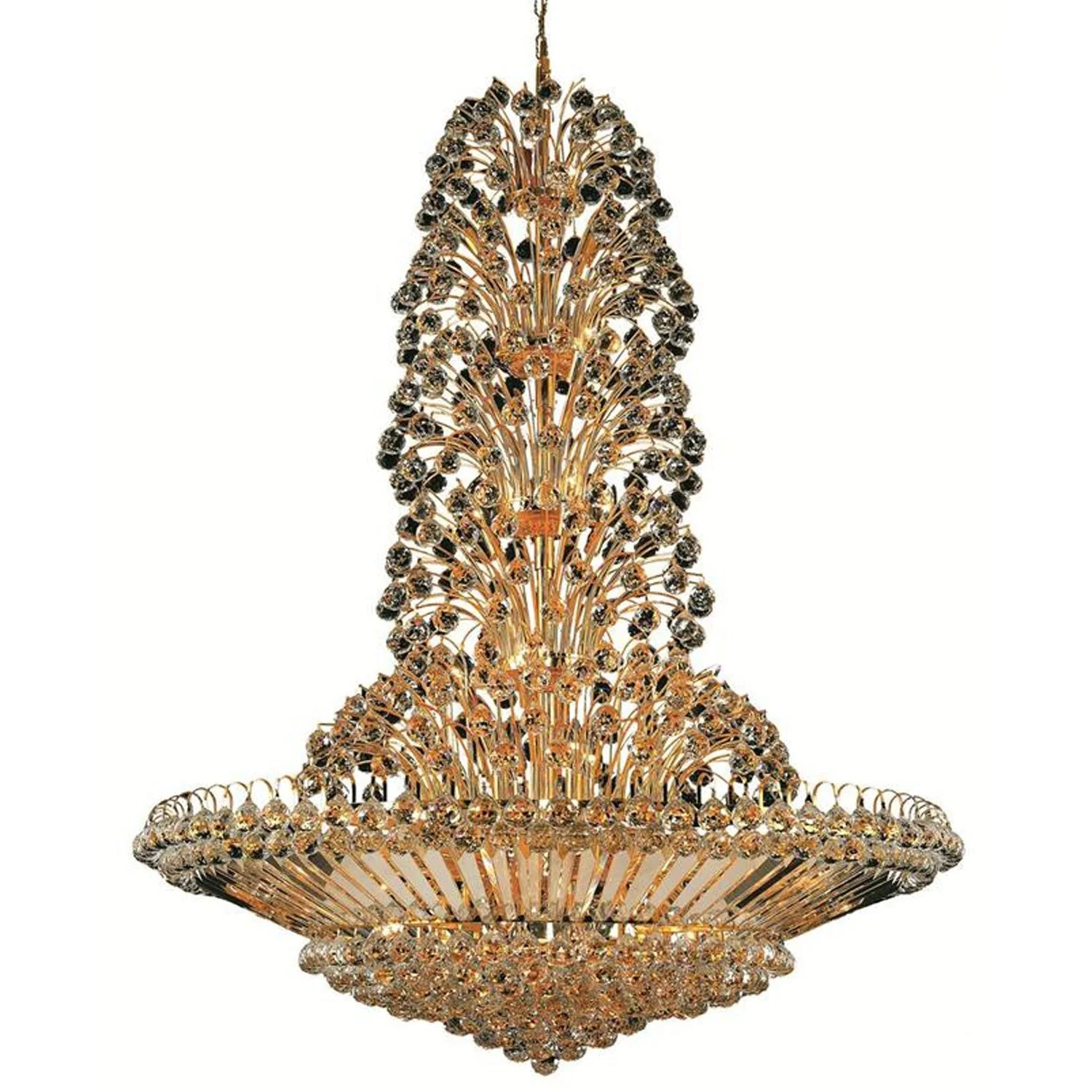 Sirius Gold Forty-Three Light 48-Inch Pendant with Royal Cut Clear Crystal - Image 1