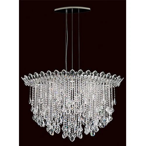 Strands Stainless Steel Eight-Light Eye Medium Pendant with Clear Heritage Crystal - Image 1