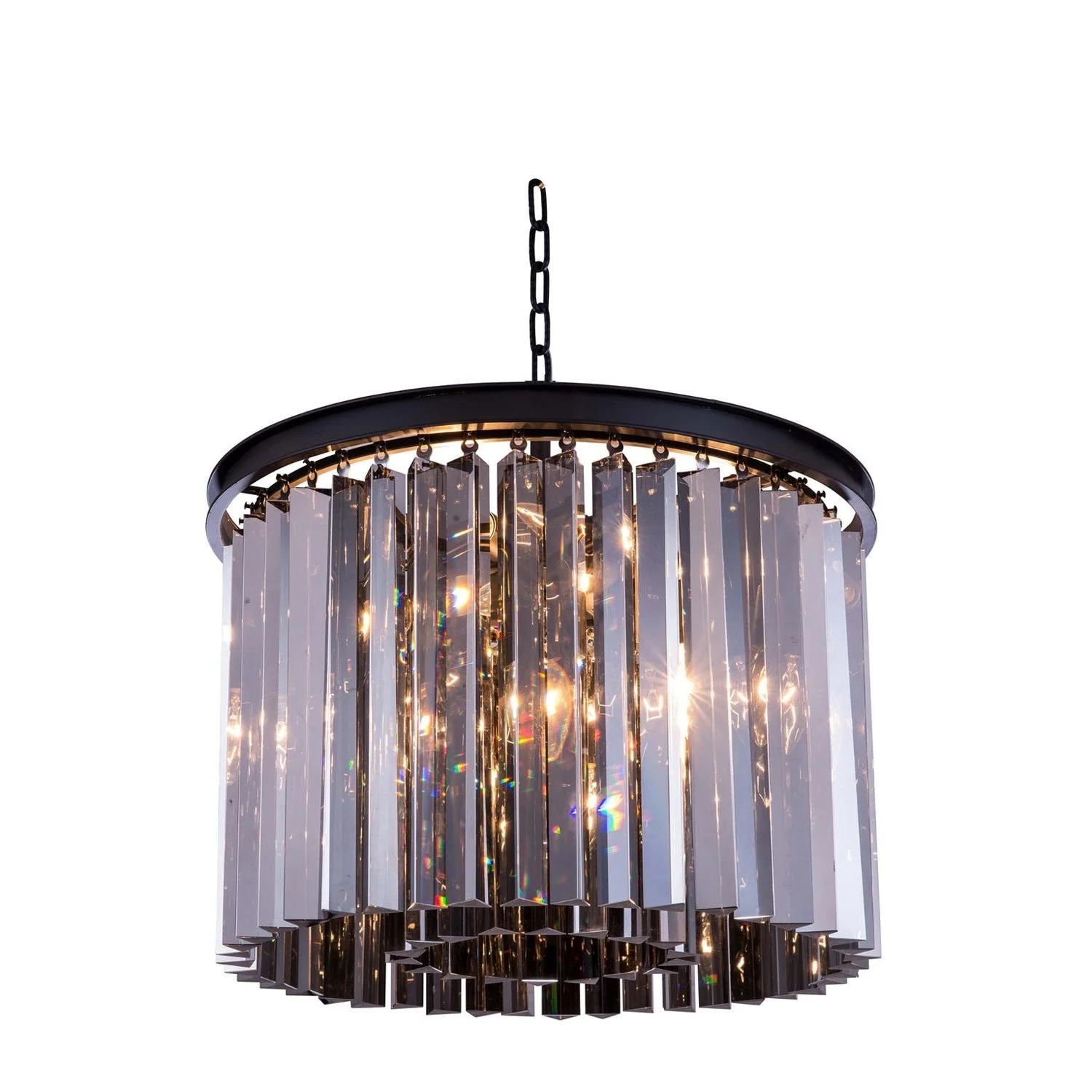 Sydney Mocha Brown Six-Light Pendant with Royal Cut Silver Shade Crystals - Image 1