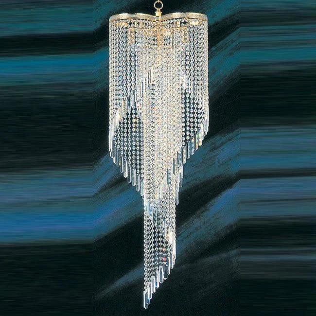 9 lights crystal chandelier in gold plated finish - Image 1