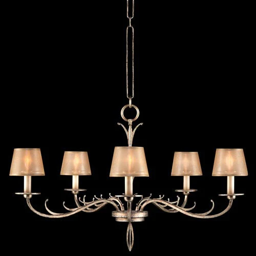 Five-Light Chandelier in Platinized Silver Finish - Image 1