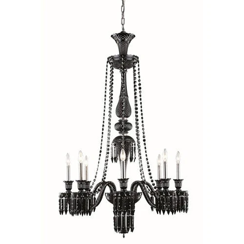 Majestic Elegant Cut Crystal Black Eight Light 51-in Chandelier - Image 1