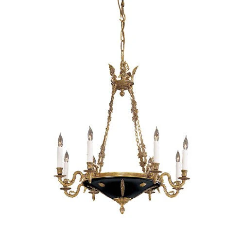 Vintage Eight-Light Dore Gold Chandelier - Image 1