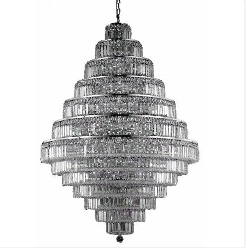 Chrome Thirty-Eight Light 42-Inch Thirteen-Tier Chandelier with Royal Cut Clear Crystal - Image 1