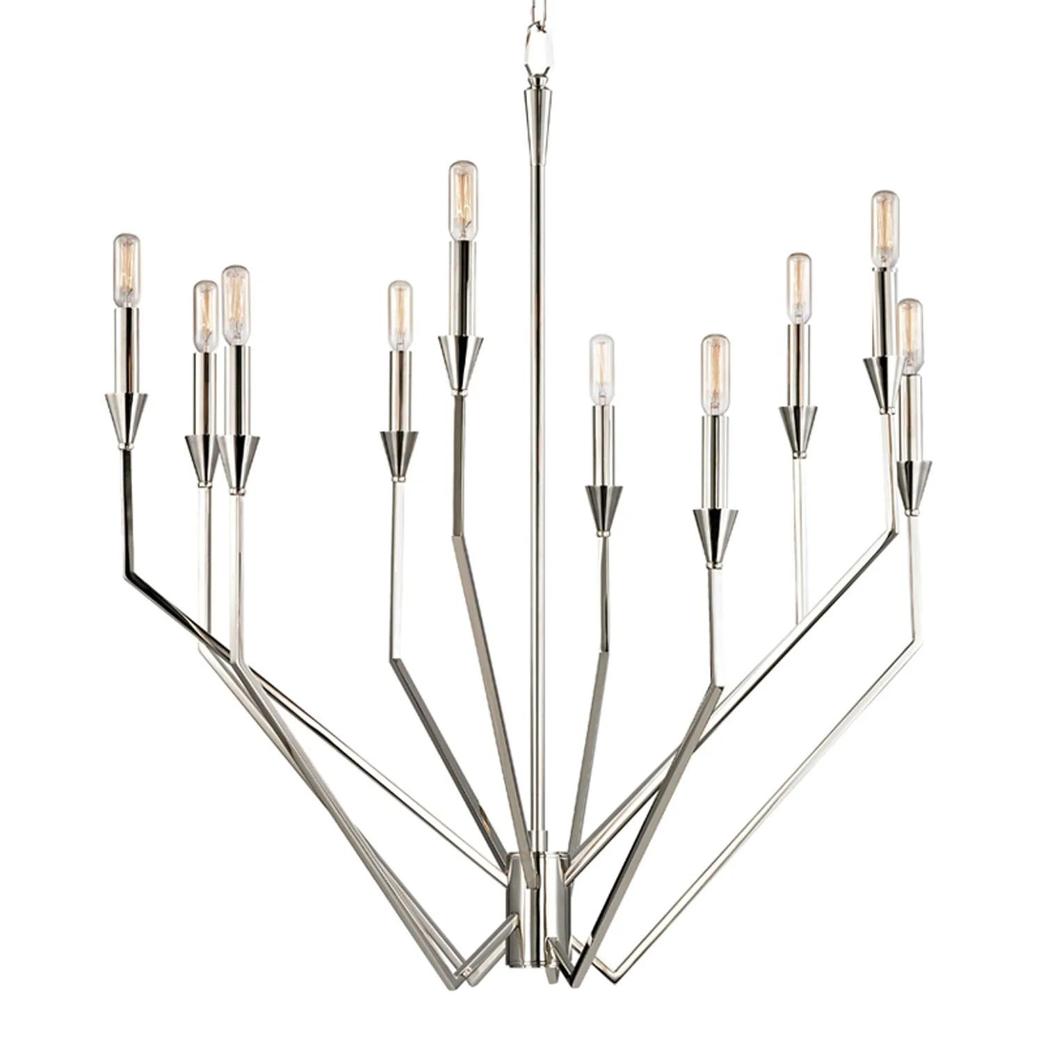 Archie Polished Nickel Ten-Light Chandelier - Image 1