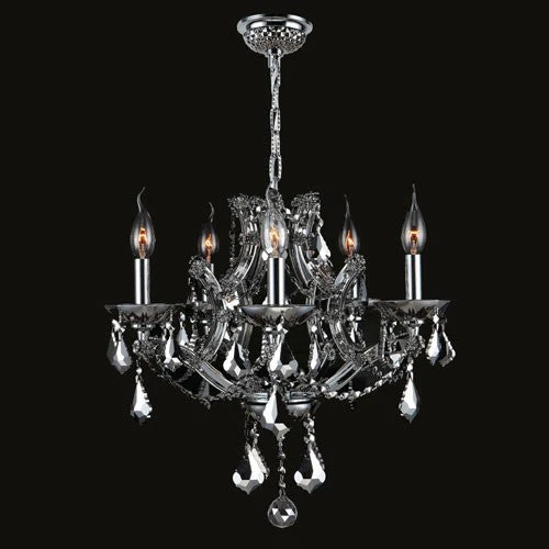 Five-Light Chrome Finish with Chrome Crystal Chandelier - Image 1