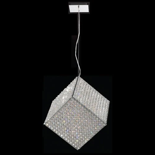 Corp Cube 13-Light Chrome Finish with Clear-Crystals Pendant - Image 1