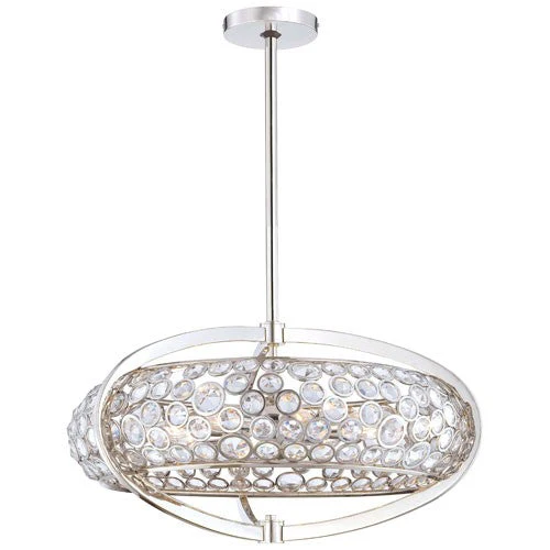 Magique Polished Nickel Eight-Light Drum Pendant - Image 1
