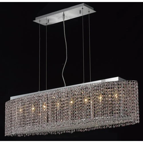 Moda Oval Chrome Eight-Light 46-Inch Island Pendant with Royal Cut Clear Crystal - Image 1