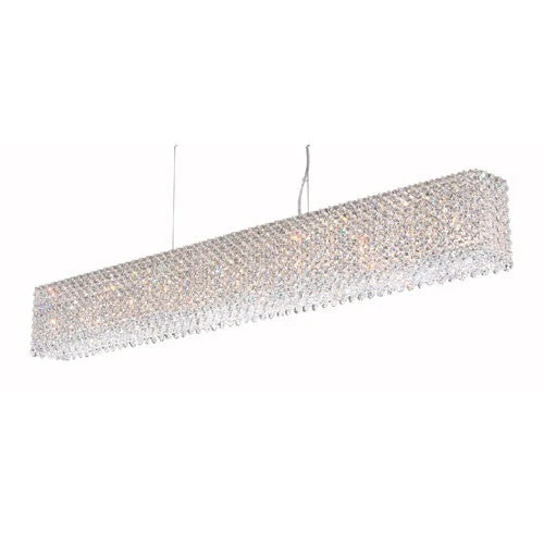 Stainless Steel 15-Light Crystal Swarovski Elements Pendant Light, 48.5W x 6.5H x 48.5D - Image 1
