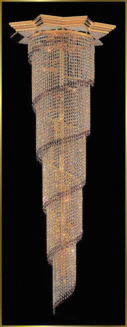 Entryway/ foyer spiral crystal chandelier in gold plated finish - Image 1