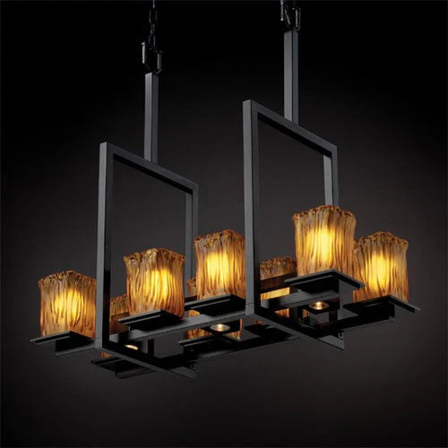 Justice Design Group Veneto Luce Montana 8-Up and Three-Downlight Matte Black Bridge Chandelier - Image 1