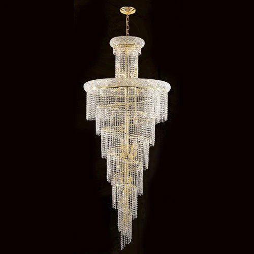 Corp Empire 28-Light Gold Finish with Clear-Crystals Chandelier - Image 1