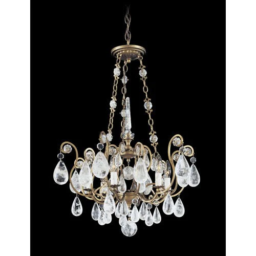 Versailles Etruscan Gold Six-Light Clear Rock Chandelier, 22W x 29.5H x 22D - Image 1