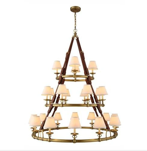 Brass 24-Light Chandelier - Image 1